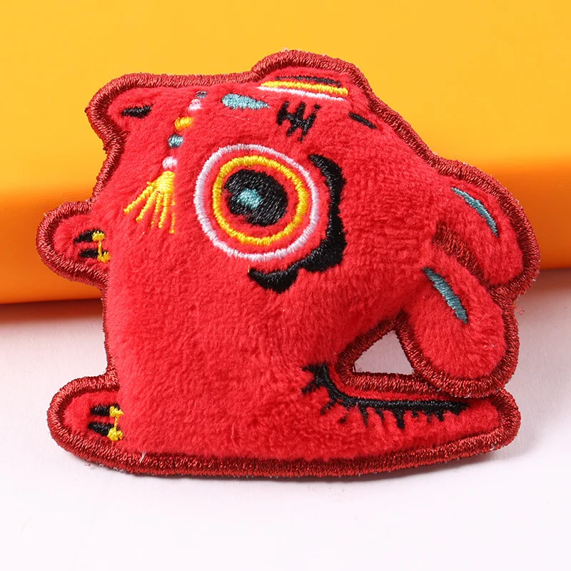 Round pink Customized Embroidered logo Badges Patches