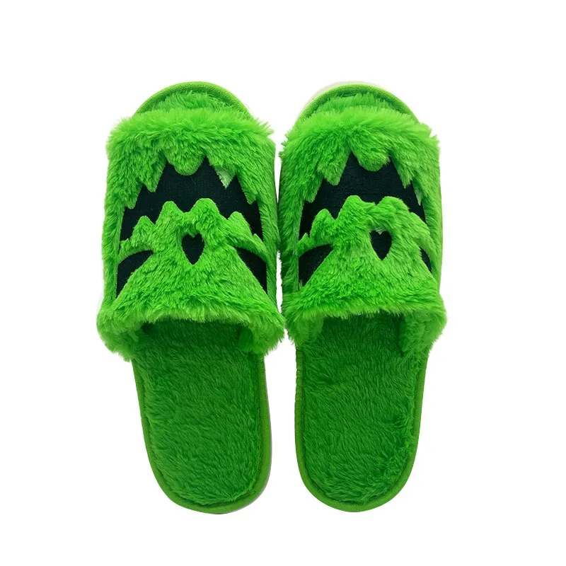 2024 Indoor funny winter slippers pumpkin plush slippers women men unisex fashion hot selling colorful slippers