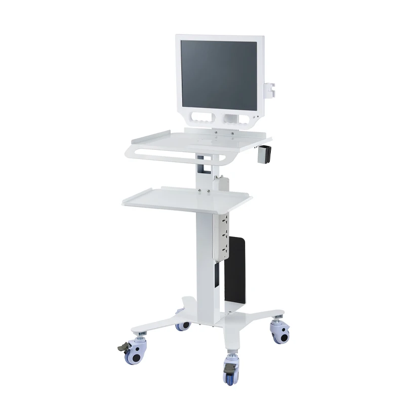 White Mobile Hospital Trolley Medical oral Dental Scanner Cart Intraoral Scanner Trolley Tool Cart With Bracket Tray
