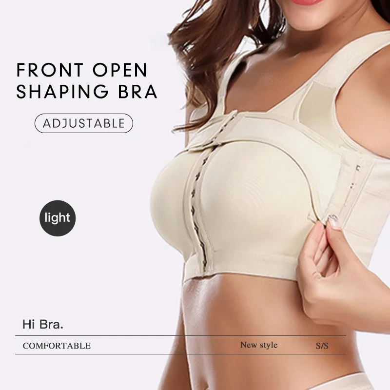 Hot Women Post-Surgery Shaper Front Closure Bra Compression Posture Corrector Crop Top Post Surgery Bra with Breast Support Band