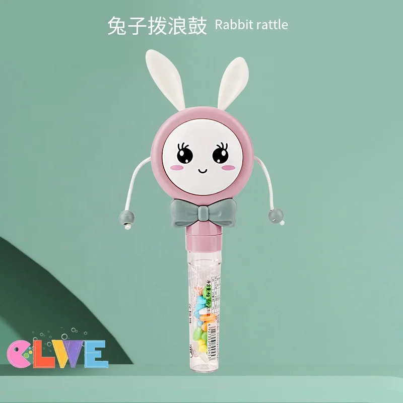 Novelty Baby Rattles Cartoon Hand Bells rattle Drum Toys Hand Bell Ring Educational Toys candy rabbit  rattle candy toy