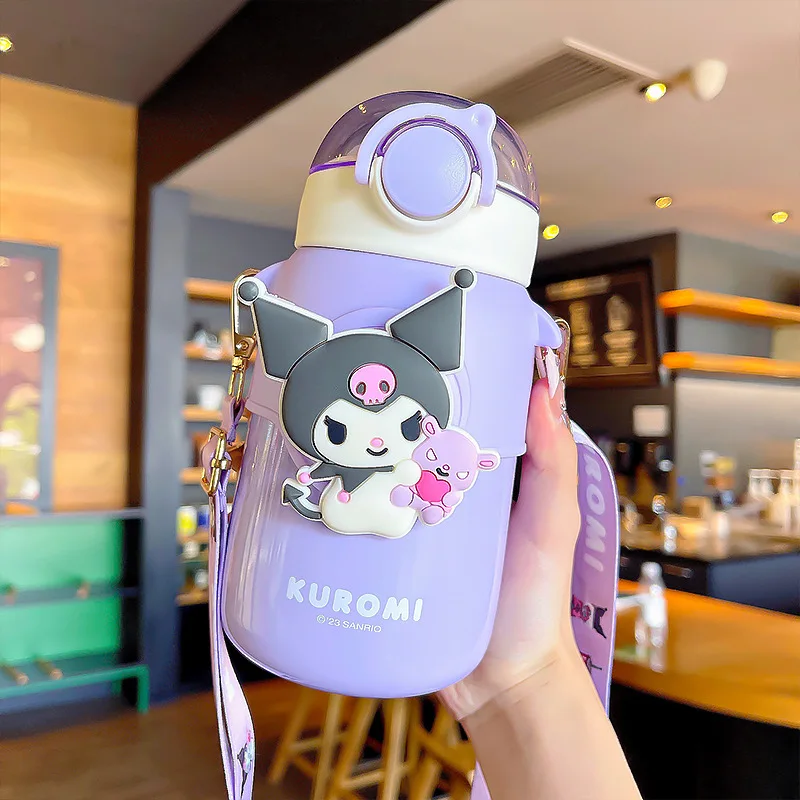 Water Bottle Sport Tour Outdoor Leak Proof Cup Cartoon Kuromi Pochacco Lovely Seal Child School Water Bottles Drinkware Cu