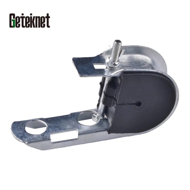 Geteknet OEM Round Type ADSS anchoring Optical Cable Fitting Fiber Optic J Hook Suspension Clamp