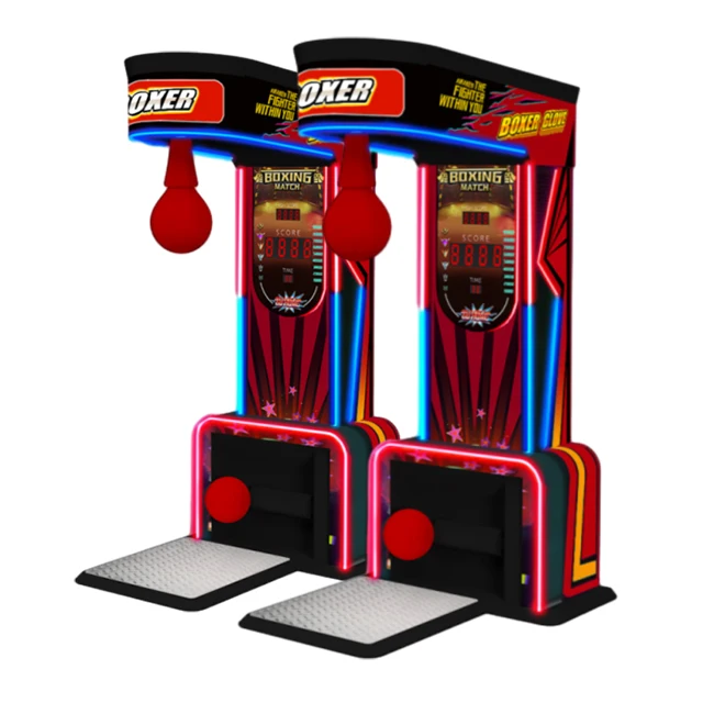 Coin Operated Arcade Kicking And Boxing Combo Box Game Machine 2 Fist Punch And Kick Stand Punching Bag Kick Boxing Machine