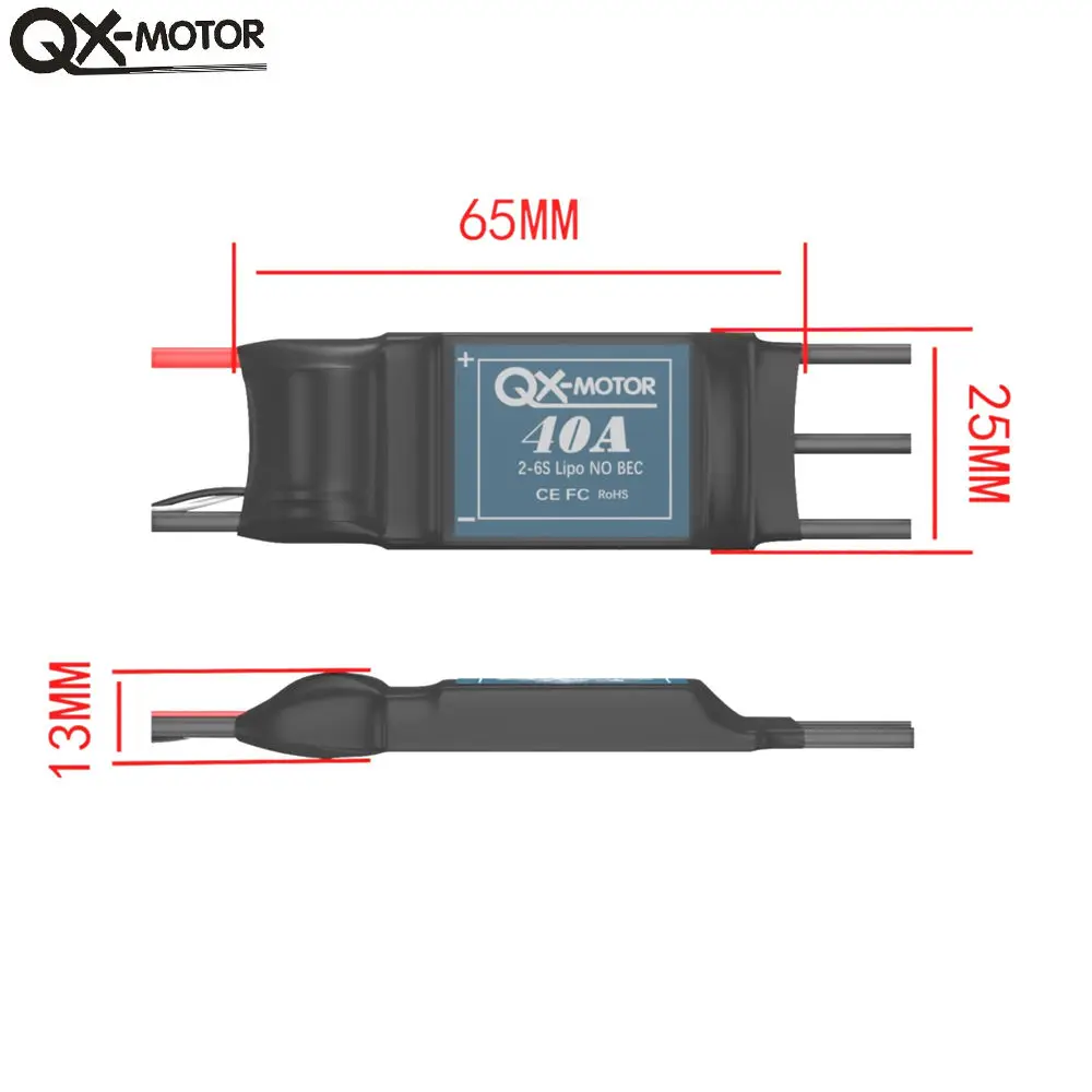 Qx-Motor 40A 2-6S Lipo Brushless Esc For Rc Fixed-Wing Aircraft Parts And Remote Control Toy Accessories