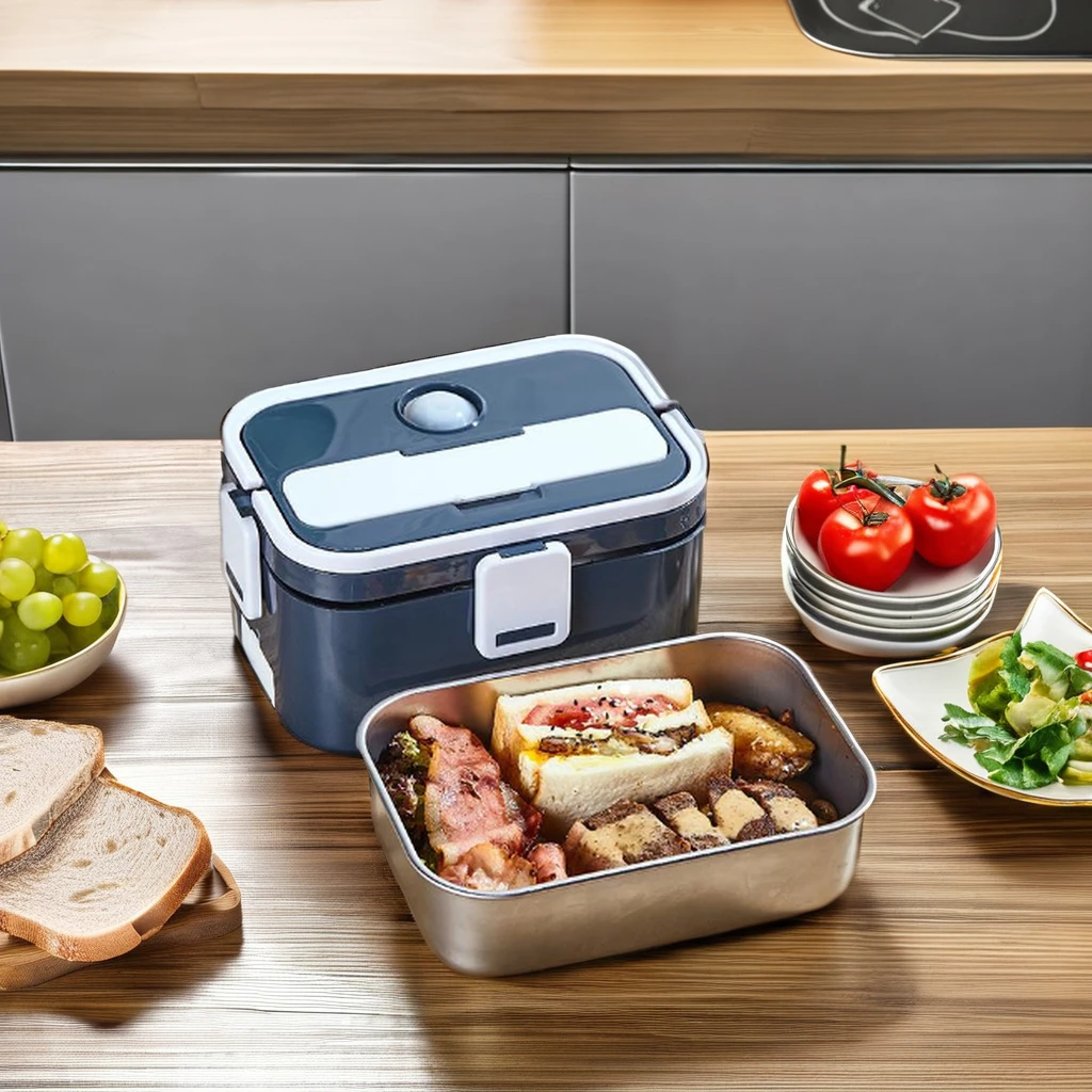 AOHEA portable electric heating lunch box wireless super die cut lid cup sealing Factory Compartments new bpa free kid food