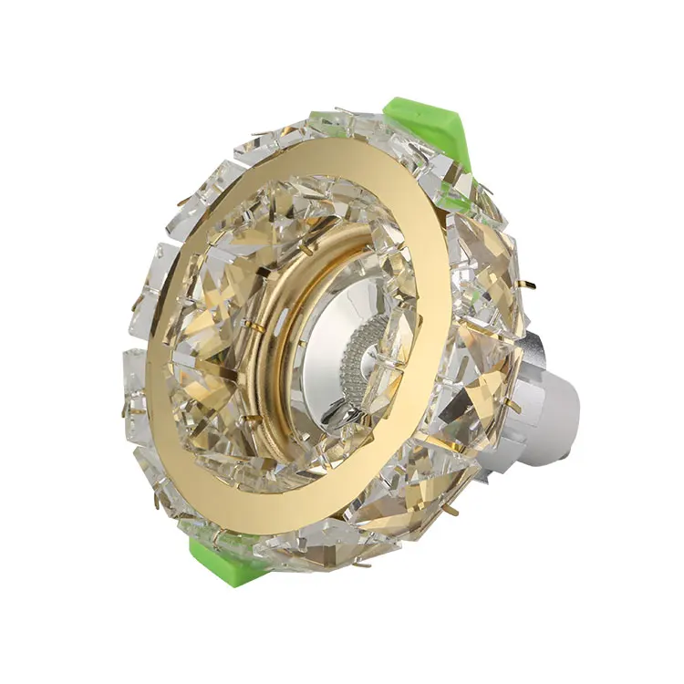 High quality luxury recess Crystal GU10 Frame IP20 ceiling Aluminum lamp body crystal spotlight