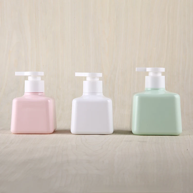 Best Design square colored Cute Baby Body Wash Shampoo Plastic Bottles 200ml Empty With Lotion Pump