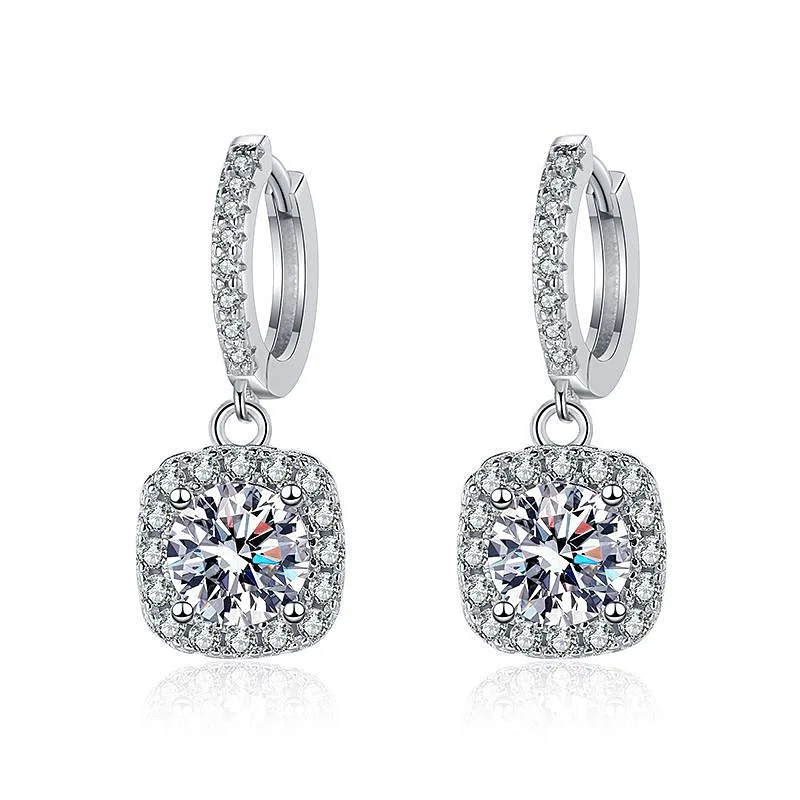 Moissanite Stud Earrings Round Shape Diamond Stud Earrings Luxury S925 Silver 0.5 Carat 925 Silver Moissanite Jewelry