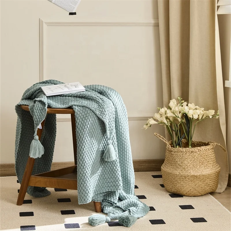 Adult Comfort Knitted Blanket in Multiple Colors and Sizes 100% Acrylic Suitable For Sofas And Other Items jy