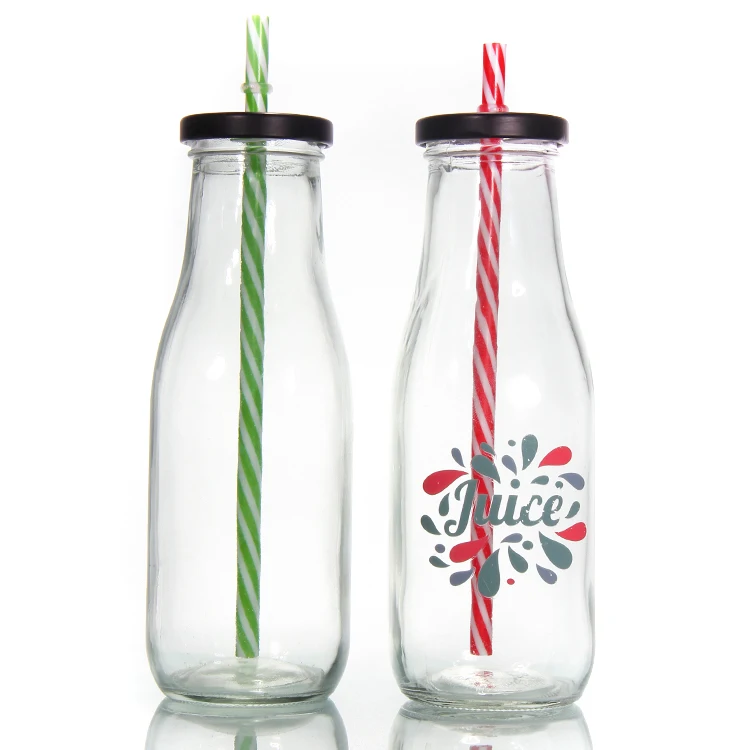 8Oz 250Ml Custom Label Soft Drink Lead Free Nice Glass Bottles For Milk Beverage Juice