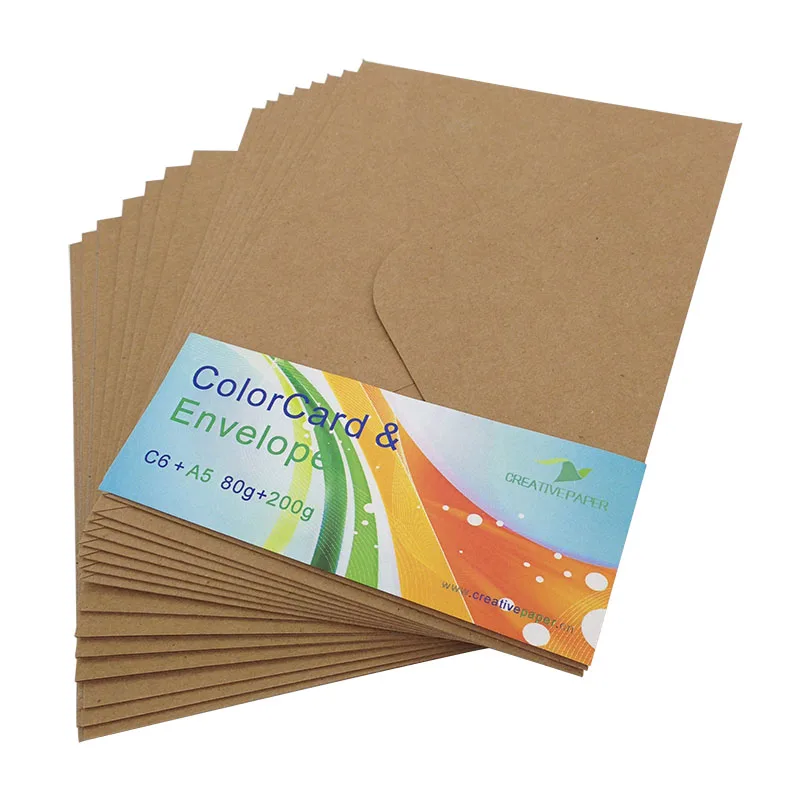 Amazon Hot Selling C6+A5 Kraft Paper Envelope And Envelope Card  For Greeting