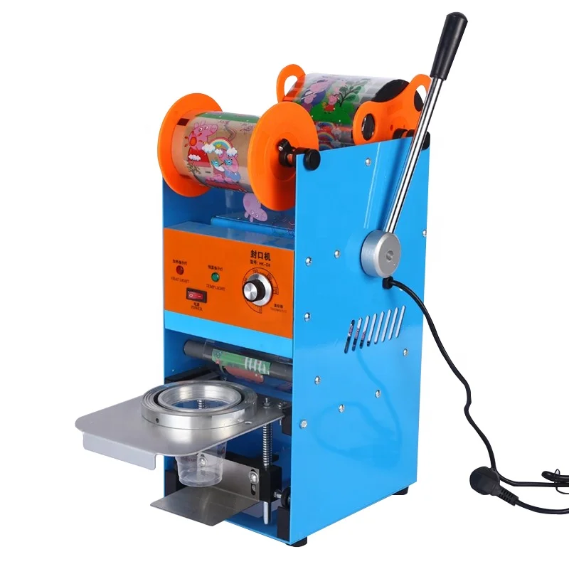 Semi-Auto Plastic Cup Film Sealer Electric Bubble Tea Cup Sealing Machine For Sale