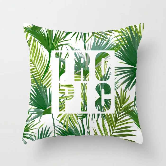 Pillow Cover Tropical Green Leaves Summer Palm Leaf Hawaii California Tree Jungle Decor Lumbar Pillow Case Cushion for Sofa