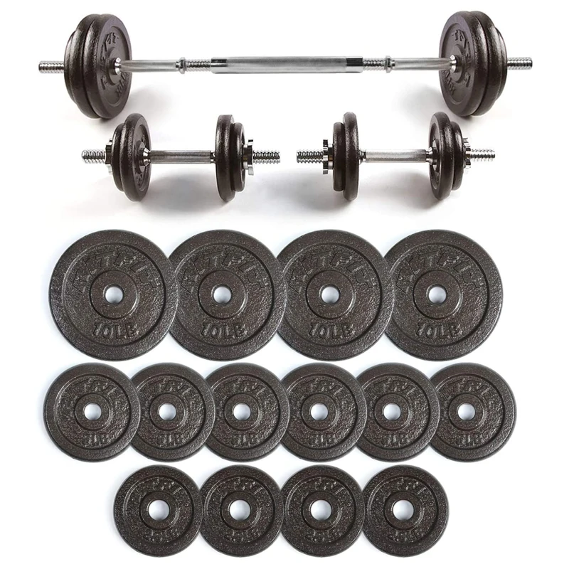 
Wholesale Adjustable Weight Cast Iron Dumbbell Weightlifting Barbell Combination Set For Bench Press Squat Training 