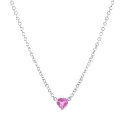 Slovehoony Emerald Heart 18k Gold Fine Jewelry Necklace Pink Sapphire Bezel Heart Necklaces For Women