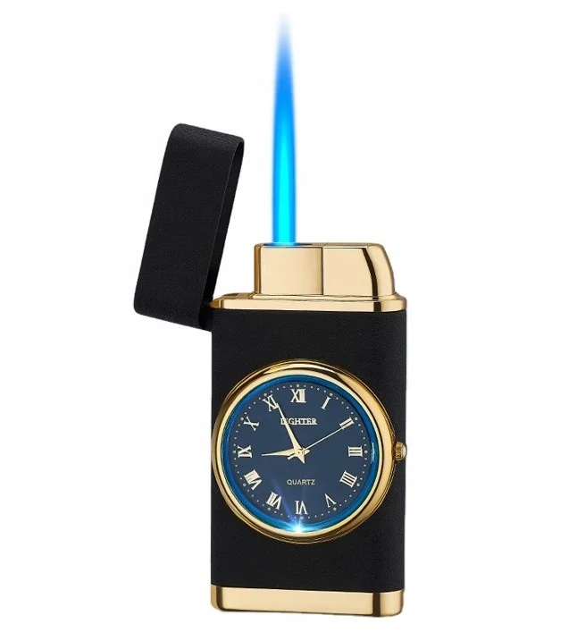 Lovisle Tech Butane Fuel Refillable Lighter Triple Jet Strong Flame Windproof All-in-One Lighters Birthday Gifts for Dad