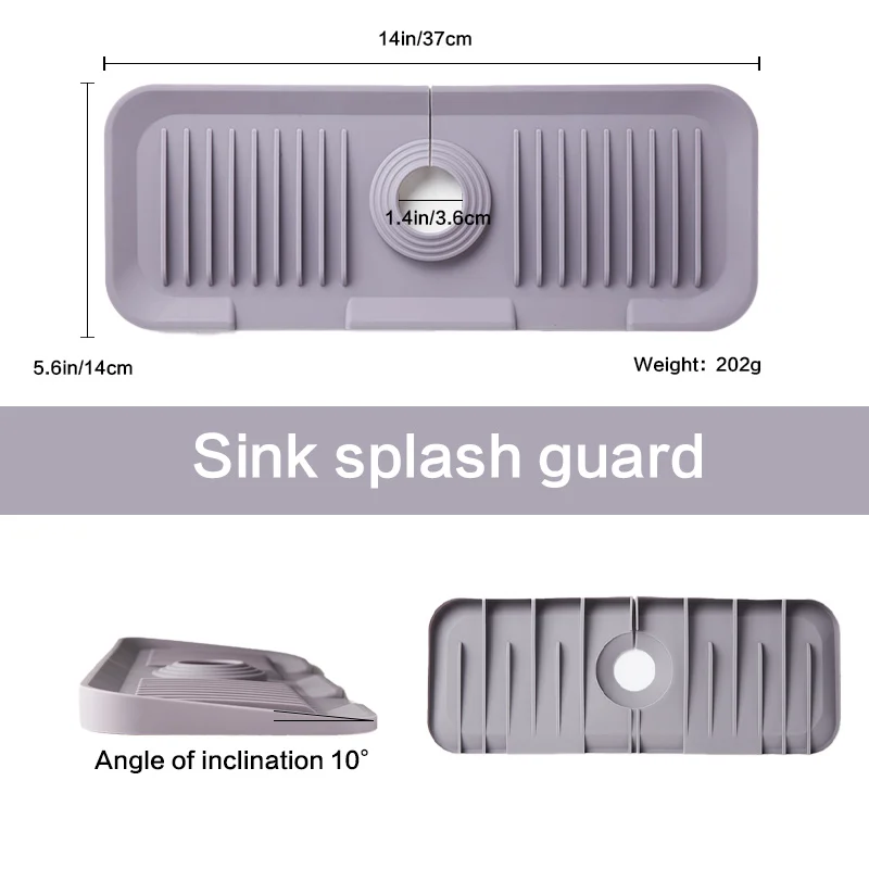 Kitchen Accessories Faucet Water Catcher Absorbent Mat Drain Pad Silicone Faucet Mat Soap Sponge Holder Silicone Sink Spla