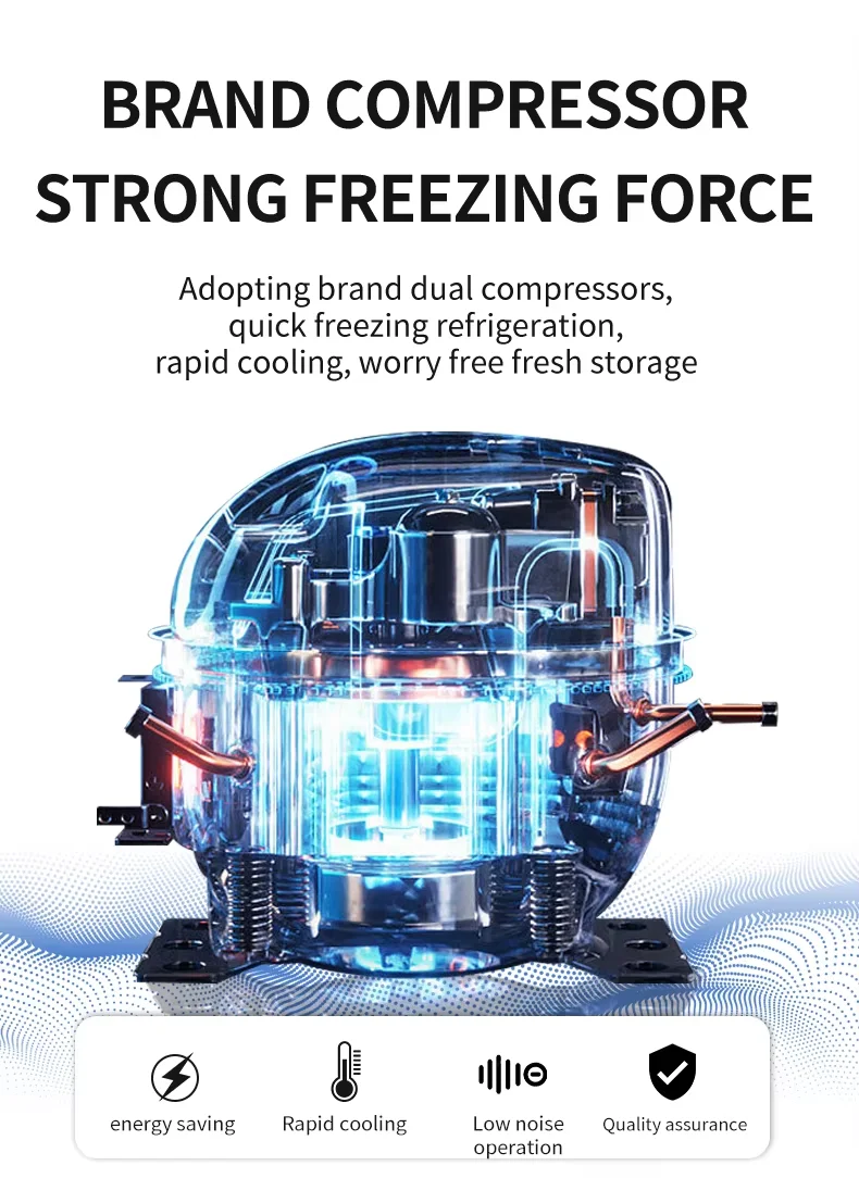Double-Temperature 1500L Upright Freezer 304 Stainless Steel Commercial Upright Six Door Chiller Refrigerator