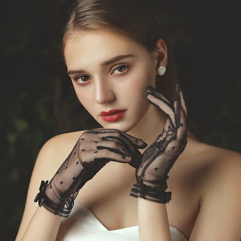 Fashion Short Bridal Glove Transport Tulle