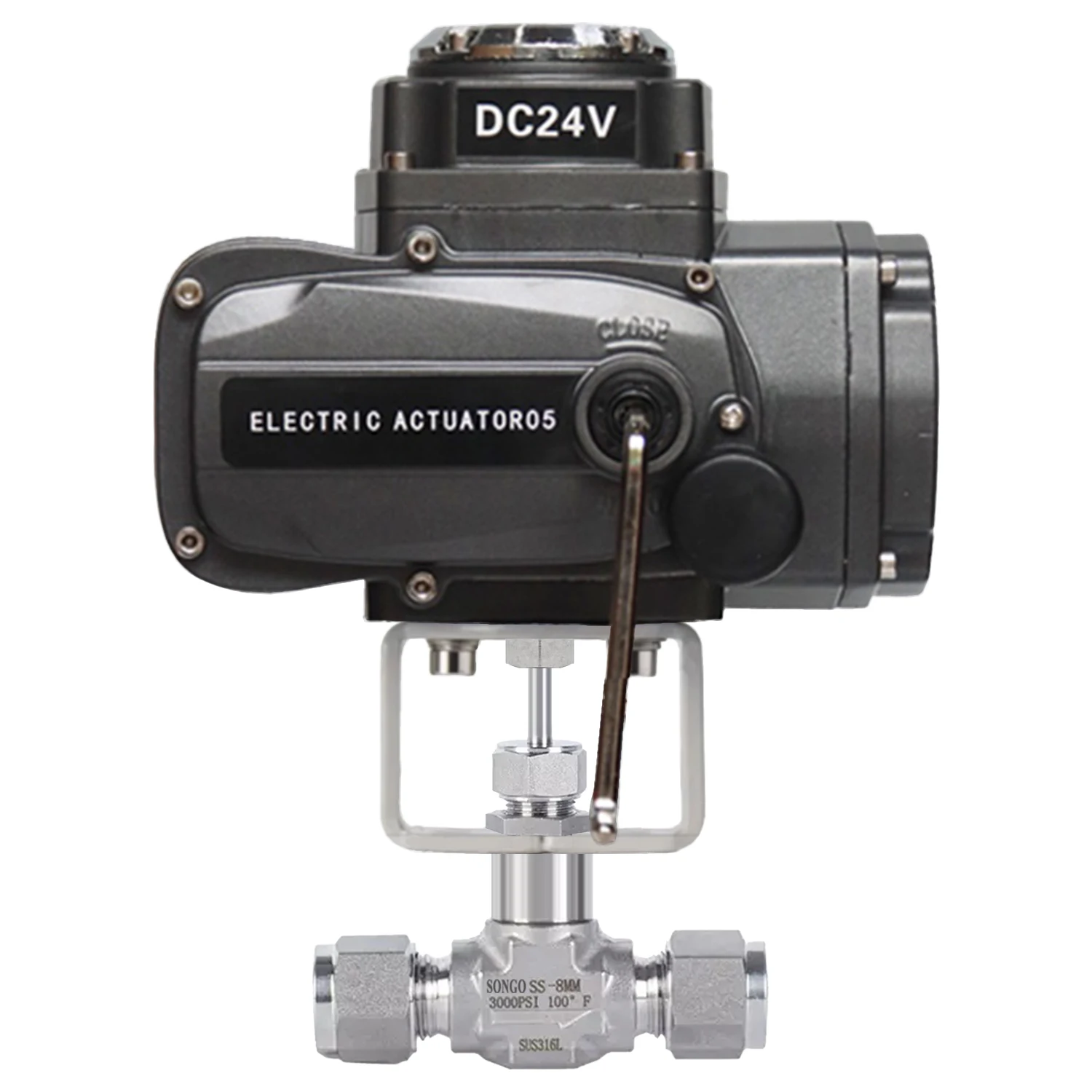 Hydraulic stainless steel 304 DC24V IP68  high pressure  Intelligent Electric 4-20mA actuated butt weld motorized needle valves