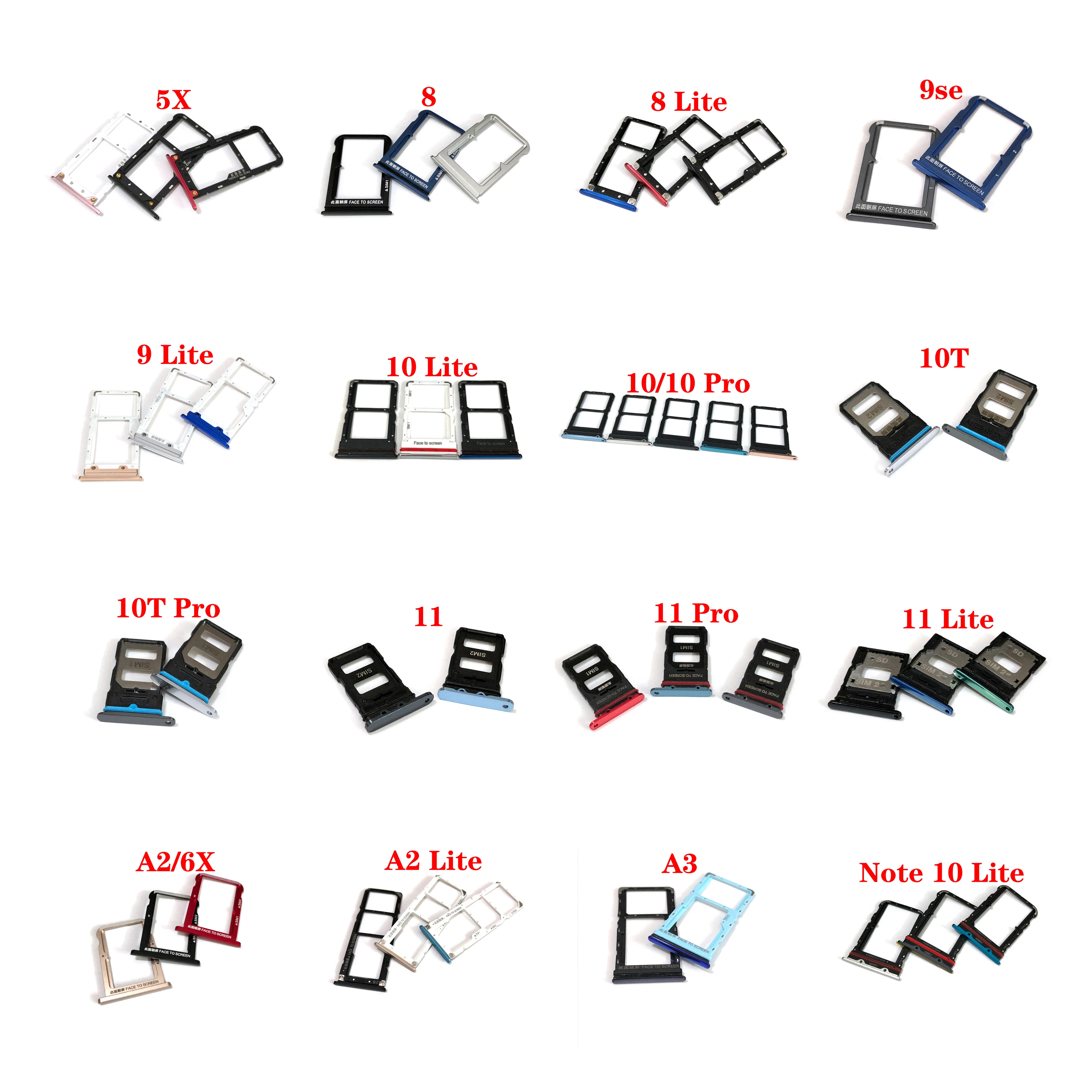 Sim SD Card Tray Reader Holder Adapter Socket for Xiaomi Mi 5X 6X 8 9SE CC9E 10 10T 11 A1  A2 A3 Note 10 11T Lite Pro