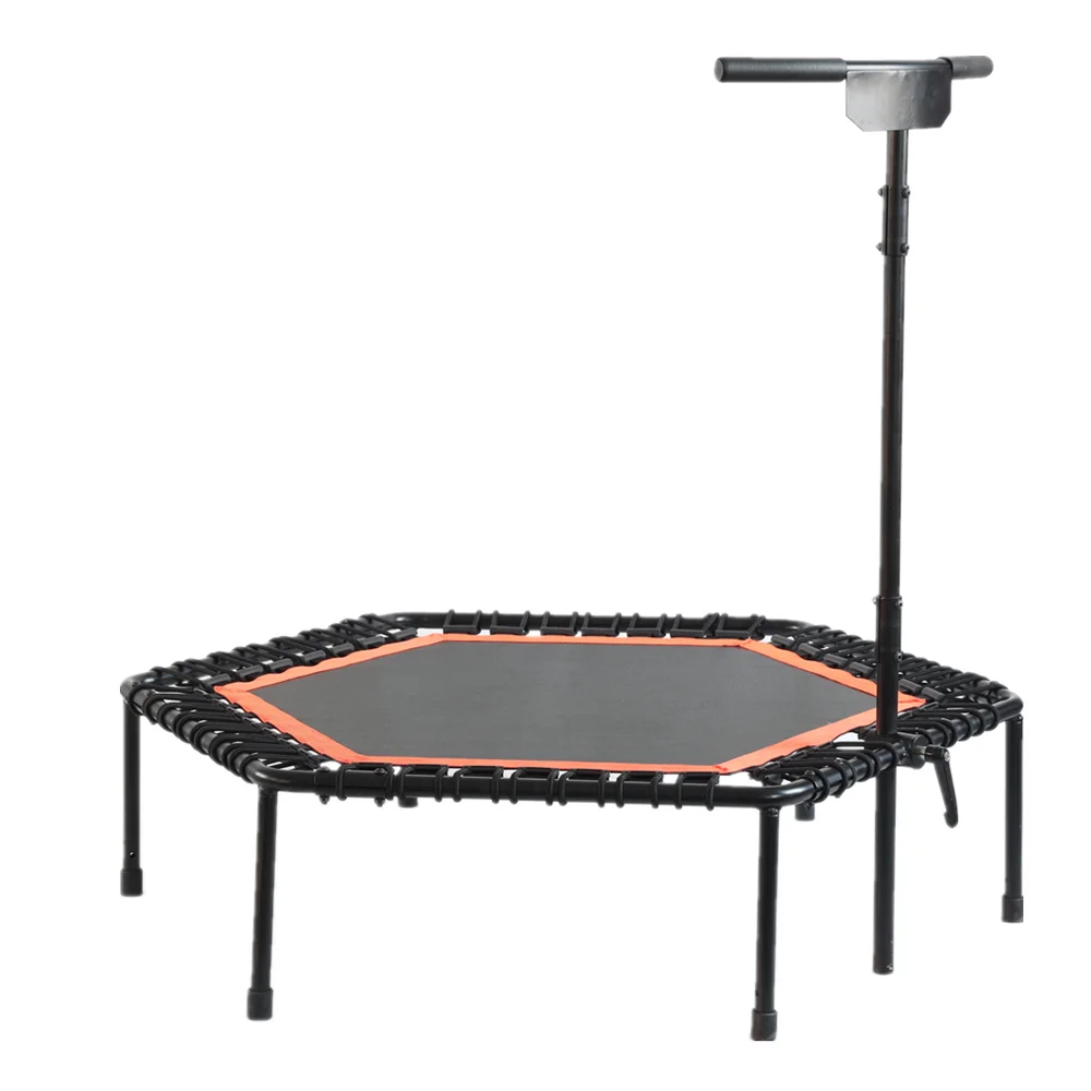 Detachable High Quality Fitness Equipment Kids Single Bungee Jumping Hexagonal Trampoline With Handle indoor and outerdoor