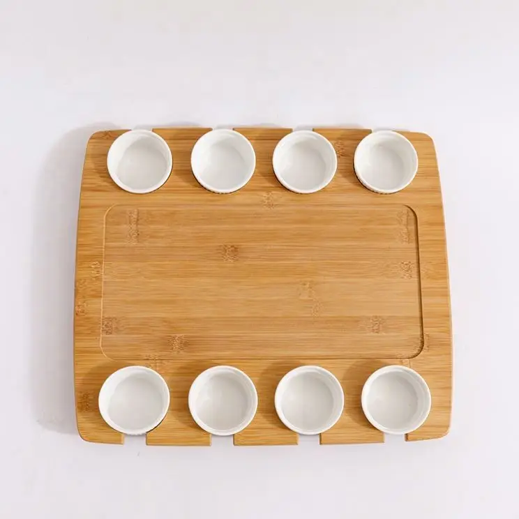 Factory direct selling high quality bamboo cheese board ceramic 8 wood cheese board