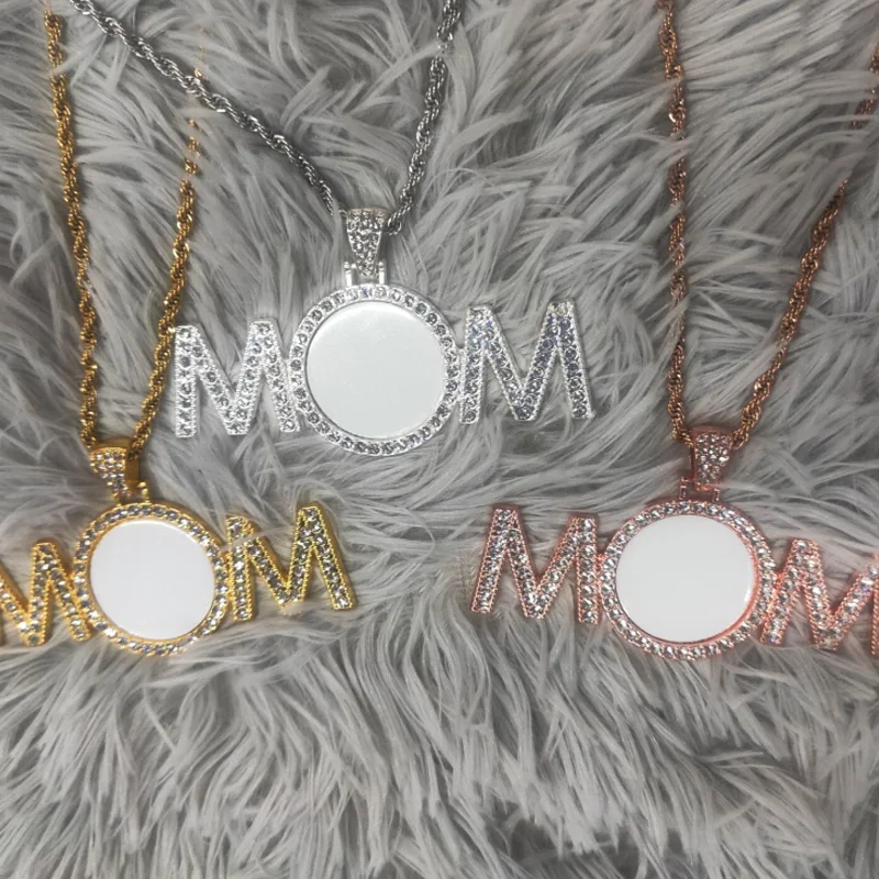 RubySub New Mom Necklace Mom Pendant Necklace Custom Sublimation Jewelry Necklace