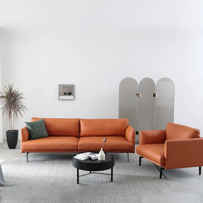 
Italian Classic Modern Genuine Leather Sofa With Latex Filling 1002 