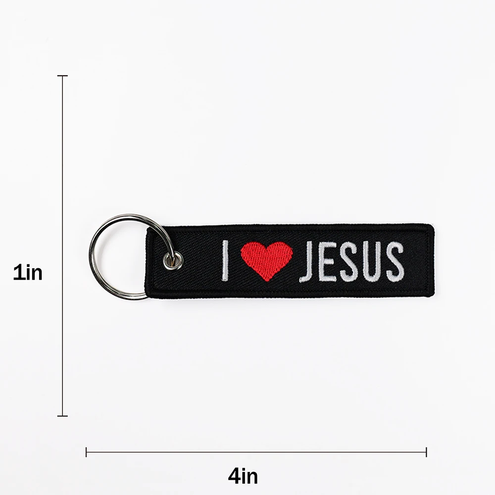 Новый Дизайн Пользовательский логотип я люблю Jesus брелок