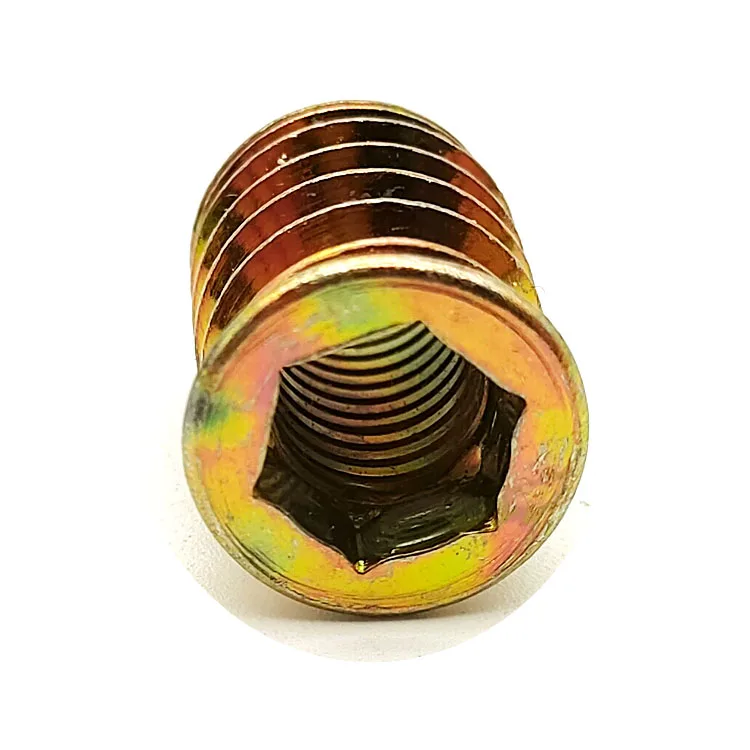 Furniture Hex Drive Head Nut Wood Insert Nut M5 M6 M8 Threaded Insert