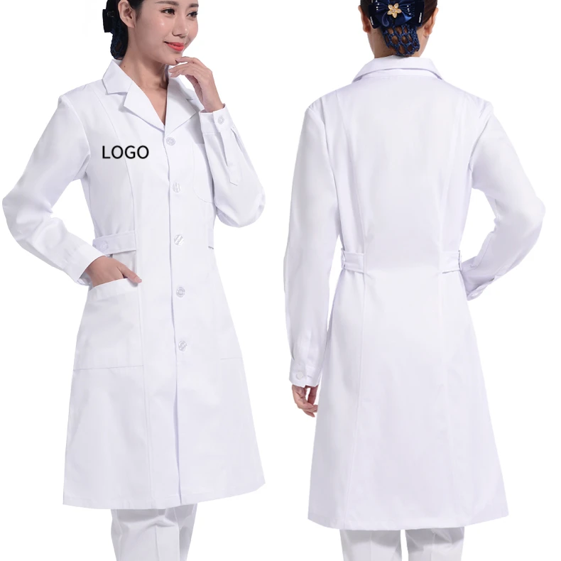 Custom logo White Fabric Doctor Hospital Lab Coat New Designs White Hospital Uniforms for Doctor Nurse Lab Coat