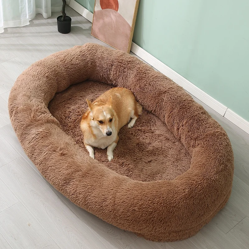 Hot selling products 2024 designer high quality dogs beds soft and comfortable dog bed with cover 6 colors plush bed for dogs
