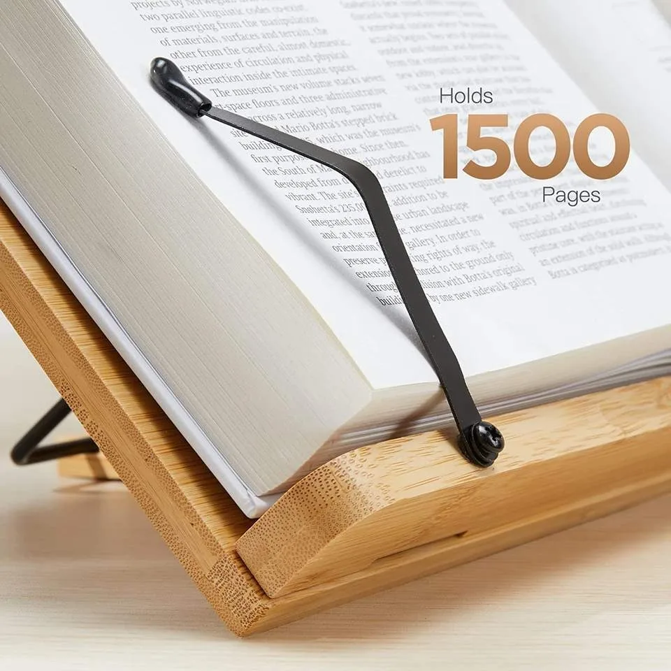 Бамбуковый Подставка для книг большой держатель поваренной книги чтения с 5 регулируемой высотой