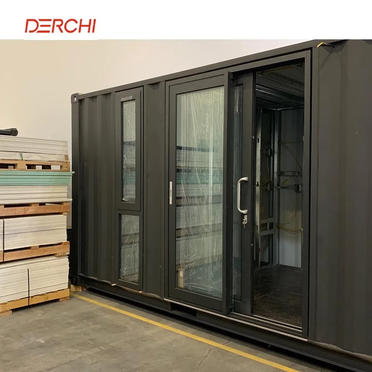 Interior European style heat insulation aluminium sliding door grill design  with security fly screen