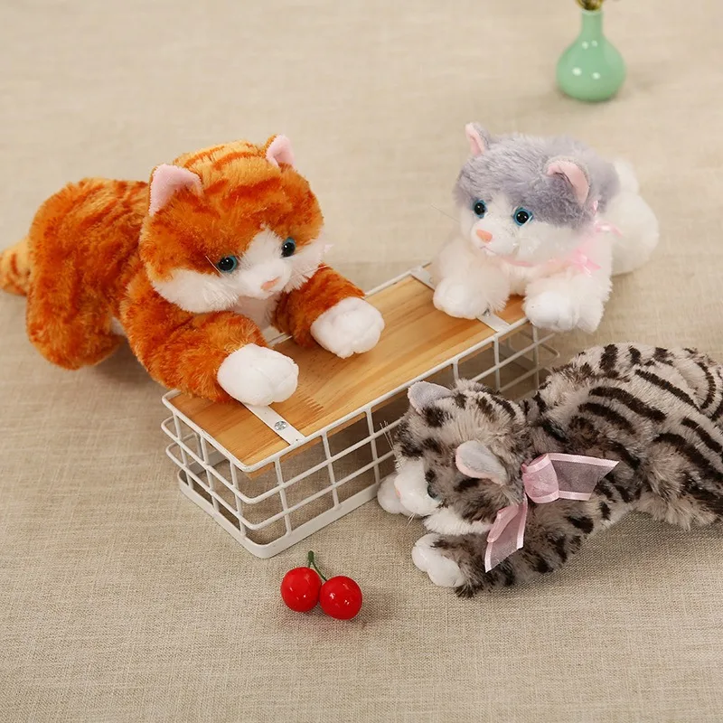 2024 High quality action figure realistic kitten cat Simulated cat plush toy Stuffed Animal Pet Cat Doll