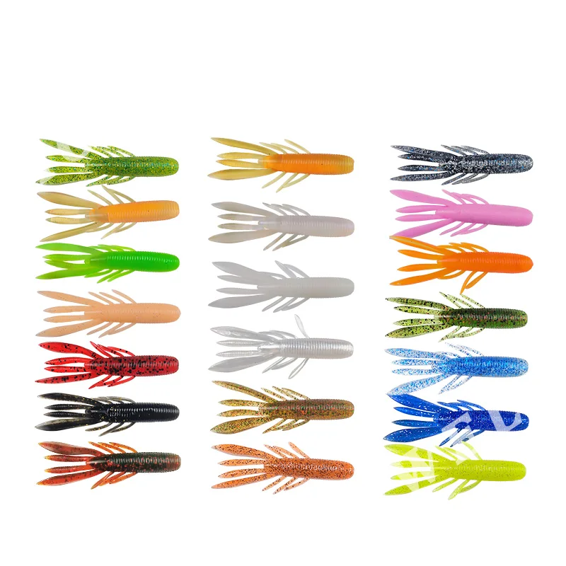 HOWELL 80MM 6.4G Mixed Color Shiner PVC Soft Worm Lure Shrimp Bionic Soft Plastic Fishing Baits