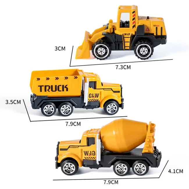 1/55 Scale Plastic Mini Model Dump Truck Garbage Truck Carriage Hoist Road Roller Engineering Trucks