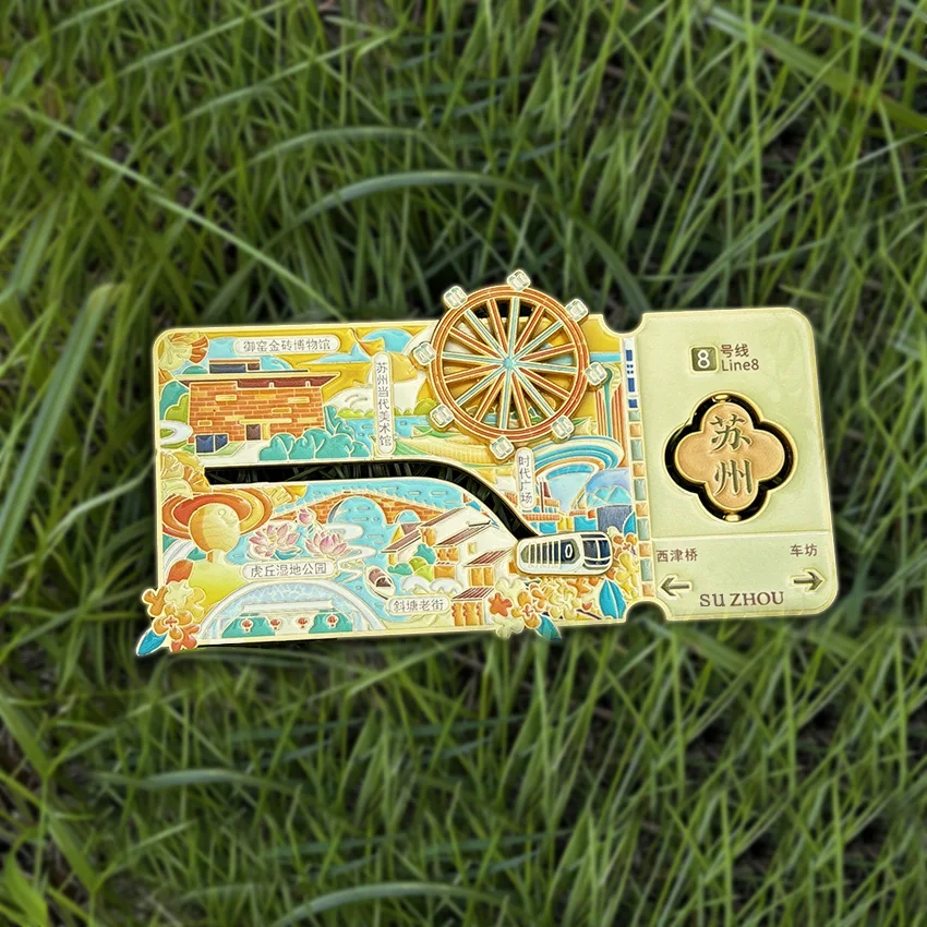 2024 The new hot metal fridge magnets refrigerator custom soft enamel cities souvenir multi functional refrigerator magnets