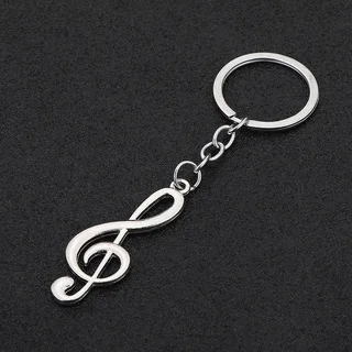 Stylish Creative Music Symbol Pendant Keychain Cute Custom Logo Metal Keychain Durable Zinc Alloy Material