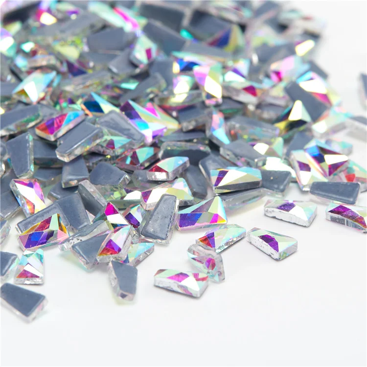 New product ab glass rhinestones flat back non hotfix rhinestone for crocs self adhesive