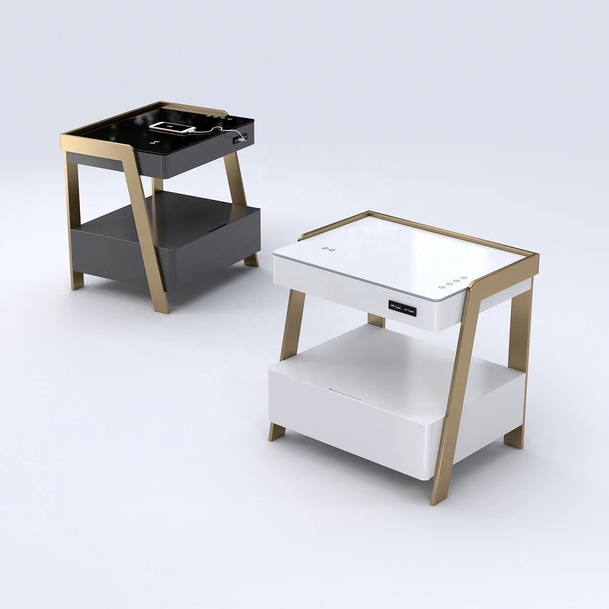 Modern Design Smart Home Furniture For Living Room With wireless charger smart bedside Table smart cabinet