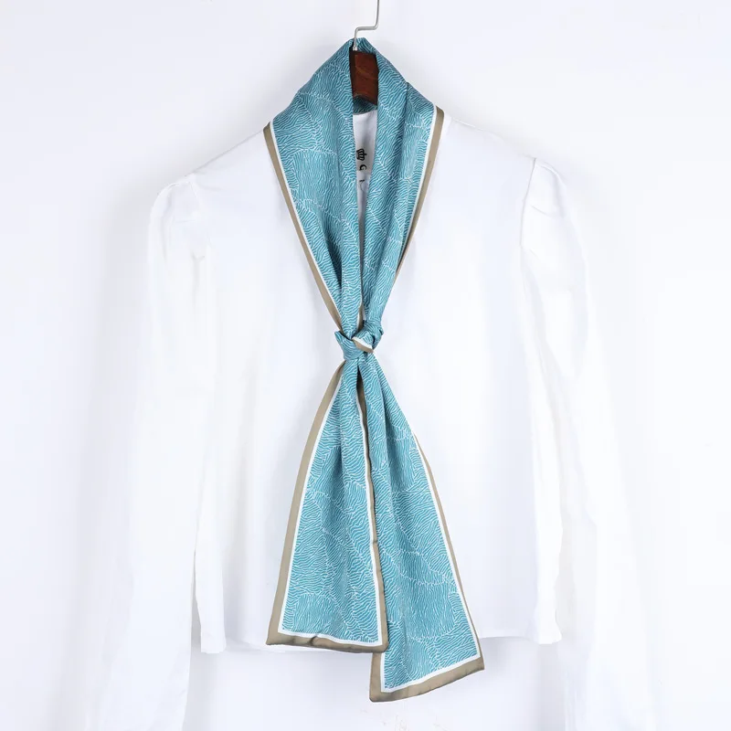 Новый японский и корейский милый маленький шарф атласный шарф с цифровой печатью галстук для волос маленькая лента имитация шелка шарфы