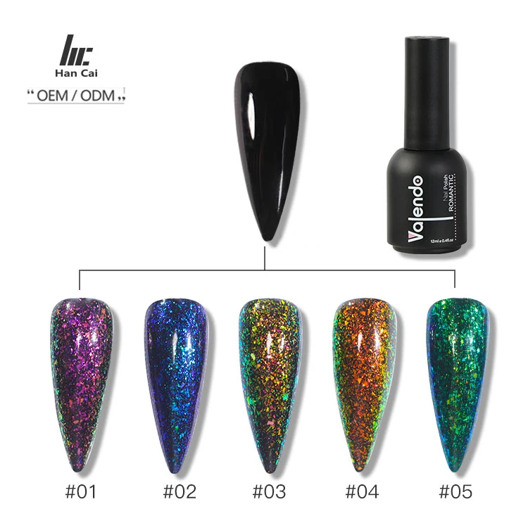 wholesale Supplies OEM/ODM Coat Nail Kit Set Product Polish Chameleon Glitter Top Coat Gel polish