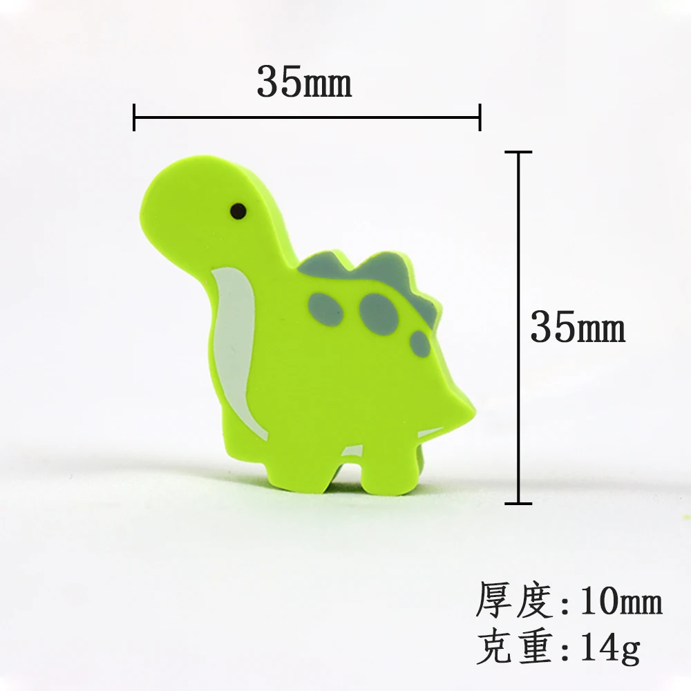 High Quality Cartoon Dinosaur Eraser 2D Custom Printed School Stationery Gift Promotional Rubber Pencil Eraser