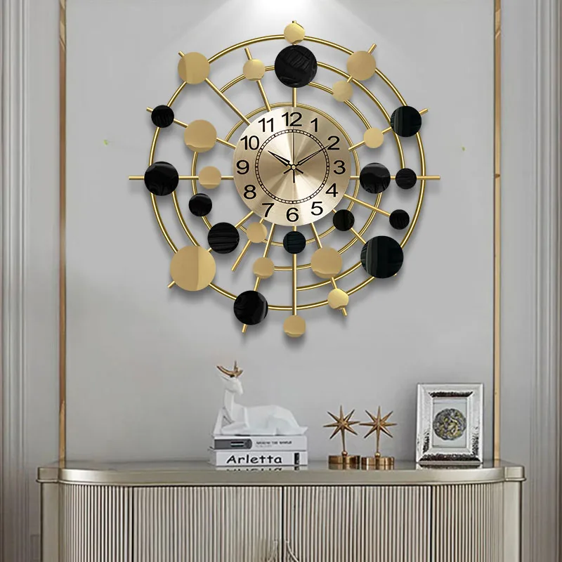 Creative iron 3d home art home decoration luxury oversize living wall watch clock wall mounted