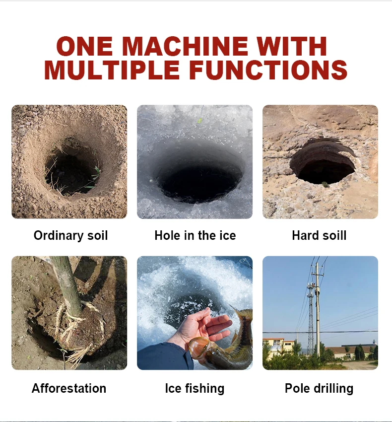 manual earth auger Garden power drill Soil auger ice digger multifunction drilling machine