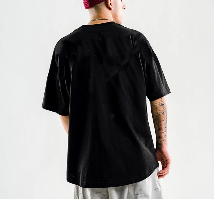 Модная Высококачественная Мужская водолазка в стиле хип-хоп на заказ, Повседневная Тяжелая Хлопковая мужская футболка большого размера