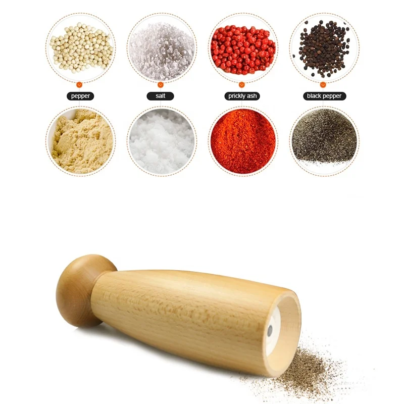 
Healthy and keep the original taste pepper grinder mill solid wood 